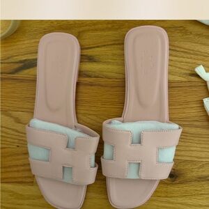 Pink Hermes Oran Sandal